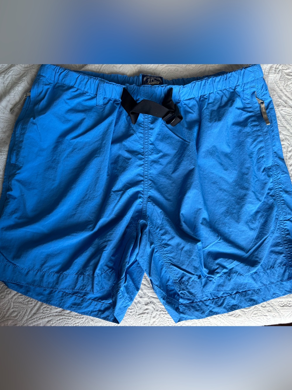 J. Crew 6” Hiking Shorts - Blue with Black Belt - Picture 1 of 5